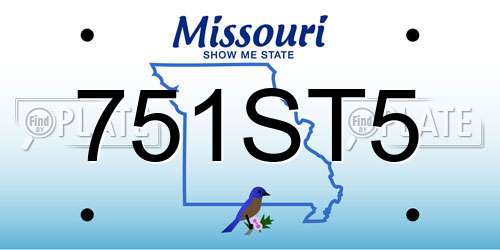 751ST5 Missouri License Plate