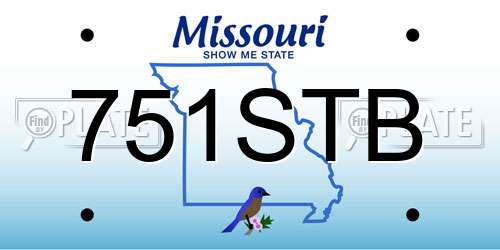 751STB Missouri License Plate