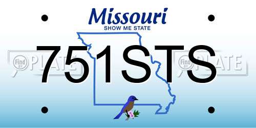 751STS Missouri License Plate