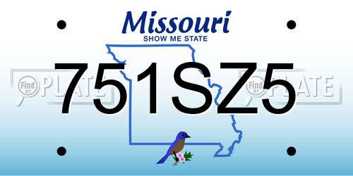 751SZ5 Missouri License Plate