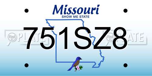 751SZ8 Missouri License Plate