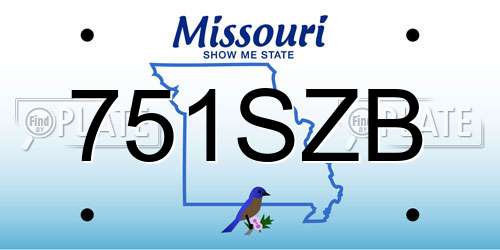 751SZB Missouri License Plate