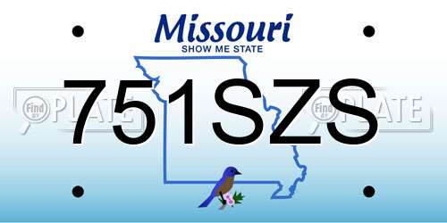 751SZS Missouri License Plate