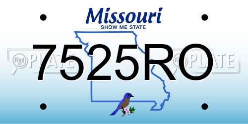 7525RO Missouri License Plate