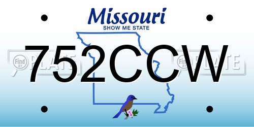 752CCW Missouri License Plate