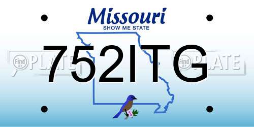 752ITG Missouri License Plate