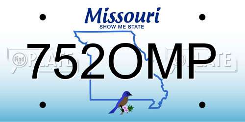 752OMP Missouri License Plate