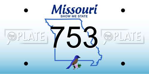753 Missouri License Plate