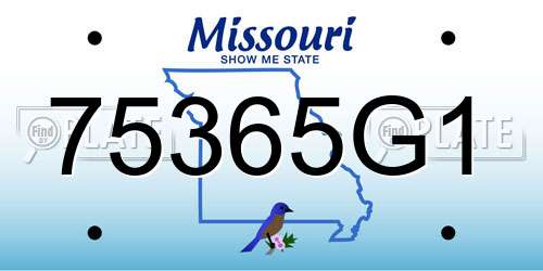 75365G1 Missouri License Plate