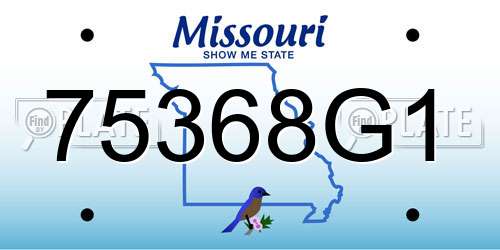 75368G1 Missouri License Plate