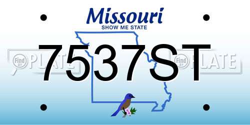 7537ST Missouri License Plate