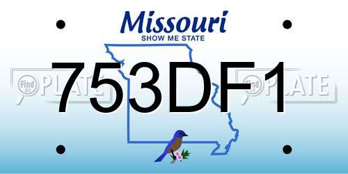 753DF1 Missouri License Plate