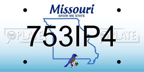 753IP4 Missouri License Plate