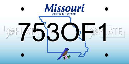 753OF1 Missouri License Plate