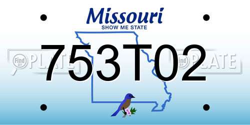 753T02 Missouri License Plate