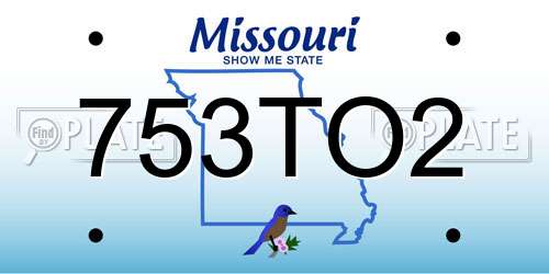 753TO2 Missouri License Plate