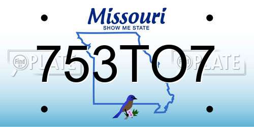 753TO7 Missouri License Plate