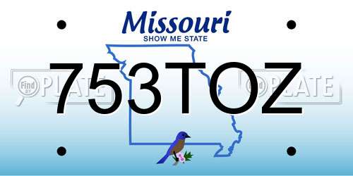753TOZ Missouri License Plate