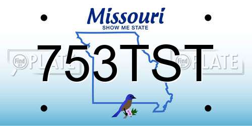 753TST Missouri License Plate
