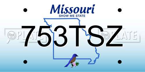 753TSZ Missouri License Plate