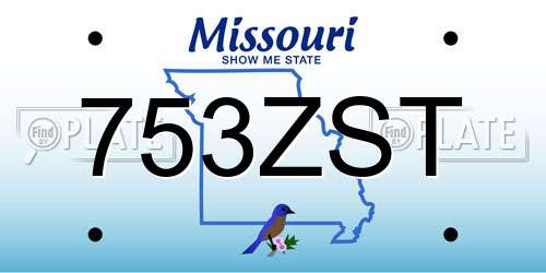 753ZST Missouri License Plate