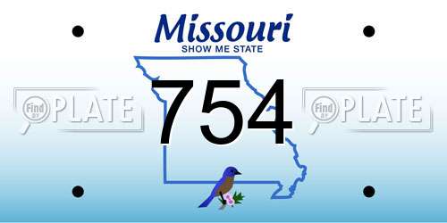 754 Missouri License Plate