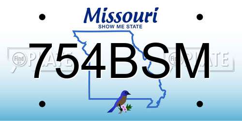 754BSM Missouri License Plate