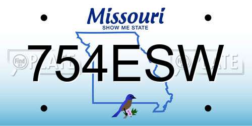 754ESW Missouri License Plate