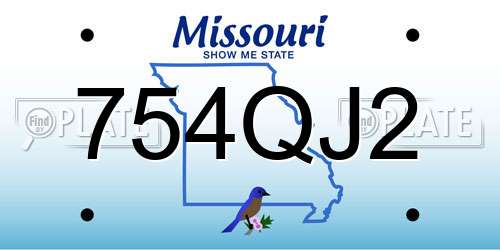 754QJ2 Missouri License Plate