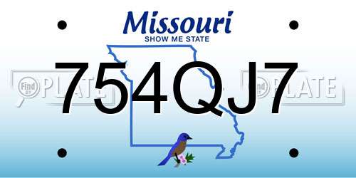 754QJ7 Missouri License Plate