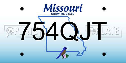 754QJT Missouri License Plate