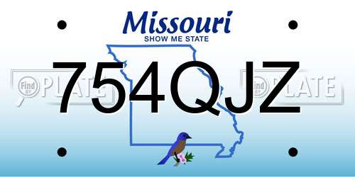 754QJZ Missouri License Plate