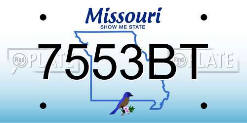 7553BT Missouri License Plate