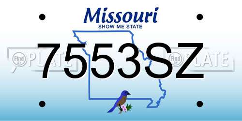 7553SZ Missouri License Plate