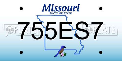 755ES7 Missouri License Plate