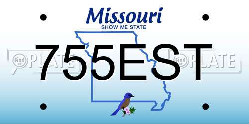 755EST Missouri License Plate