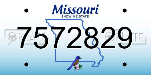 7572829 Missouri License Plate