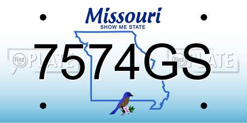 7574GS Missouri License Plate