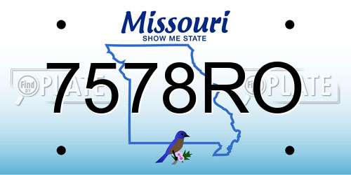 7578RO Missouri License Plate