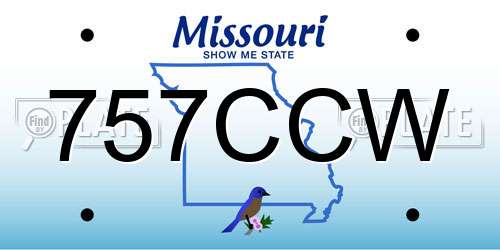 757CCW Missouri License Plate