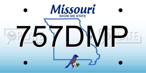 757DMP Missouri License Plate