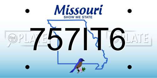 757IT6 Missouri License Plate