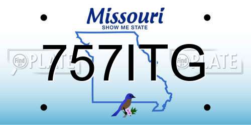 757ITG Missouri License Plate