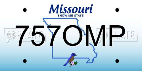 757OMP Missouri License Plate