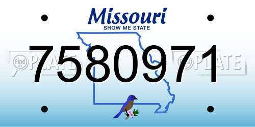 7580971 Missouri License Plate
