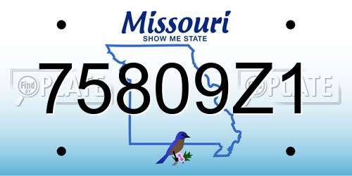 75809Z1 Missouri License Plate