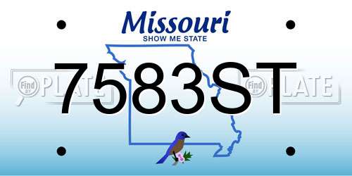 7583ST Missouri License Plate
