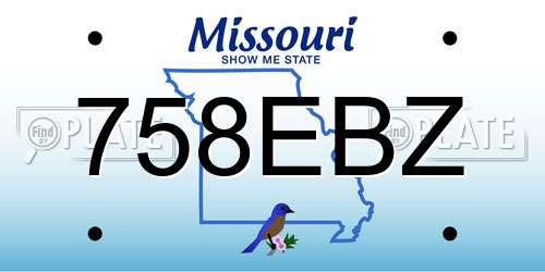 758EBZ Missouri License Plate