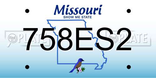 758ES2 Missouri License Plate