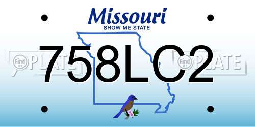 758LC2 Missouri License Plate
